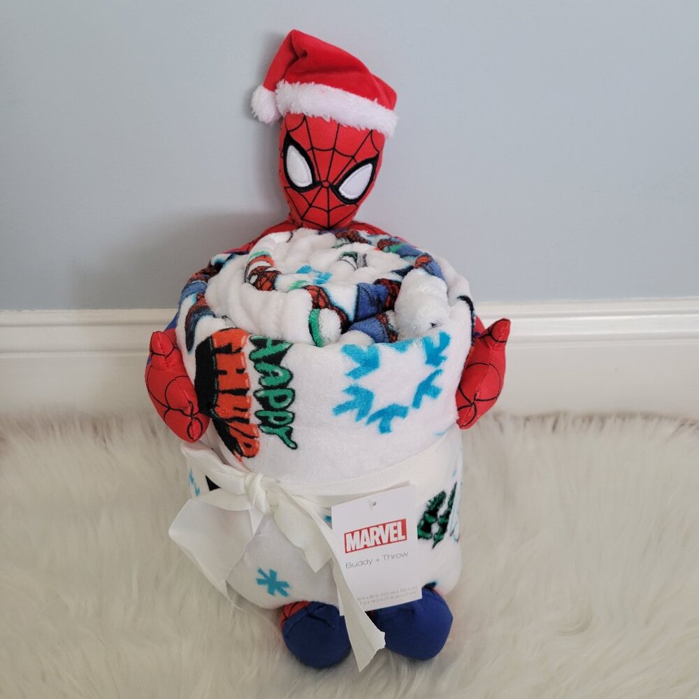 Marvel Spider-Man Holiday Pillow Buddy & Throw Blanket Set